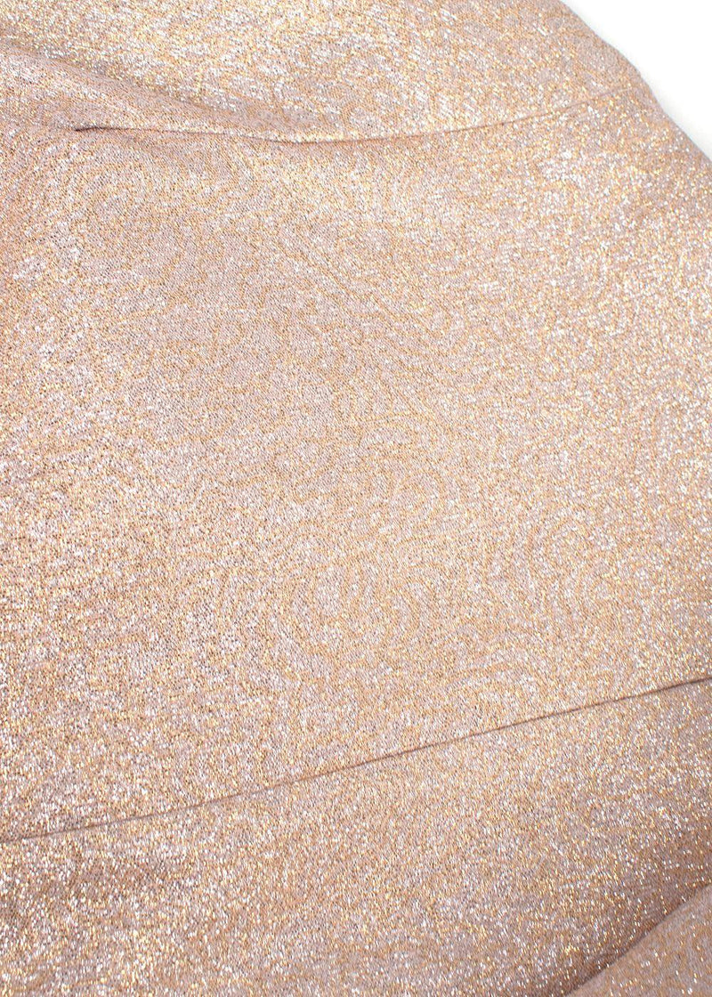 Lanvin Rose Gold Metallic Half Silk Blend Dress
