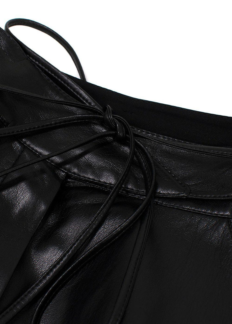 Nanushka Black Chimo Vegan Leather Wide-leg Trousers