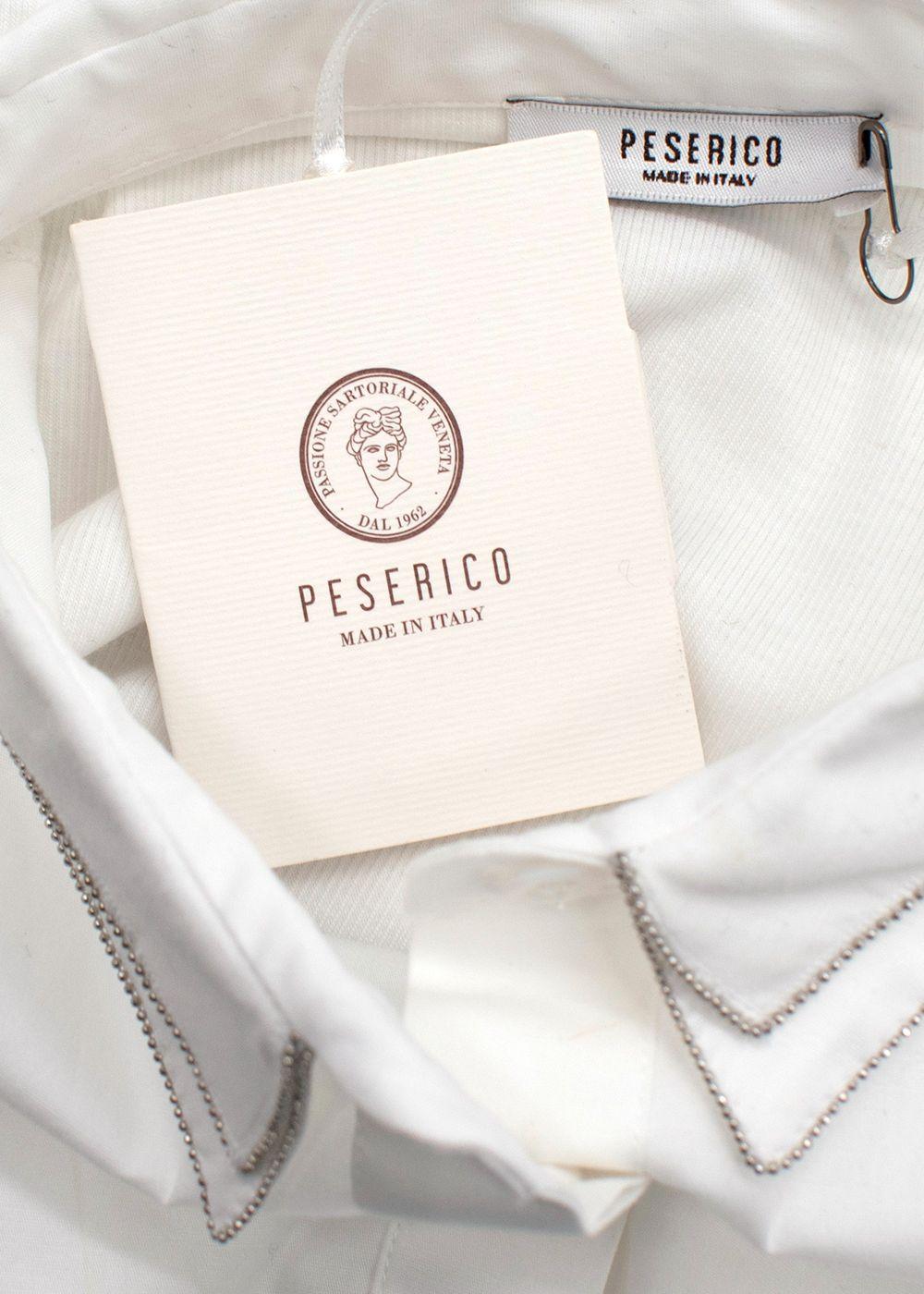Peserico White Cotton Beaded Shirt