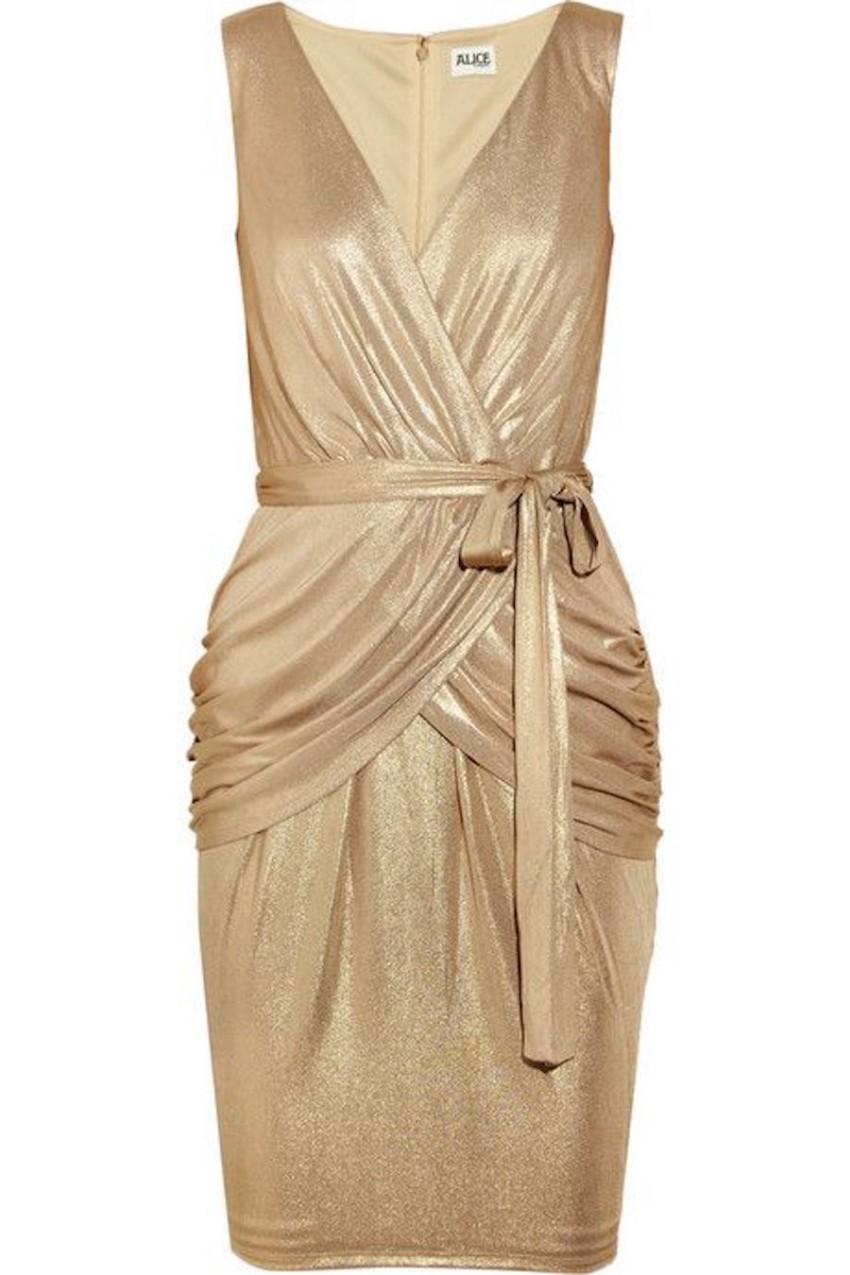 Alice by Temperley Metallic Draped Mini Dress