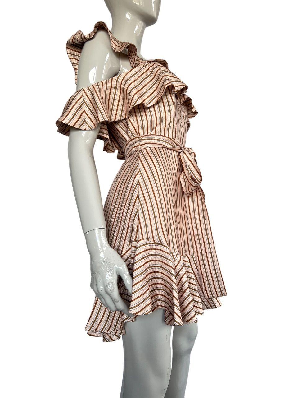 Zimmermann Orange Striped Silk Blend Mini Dress