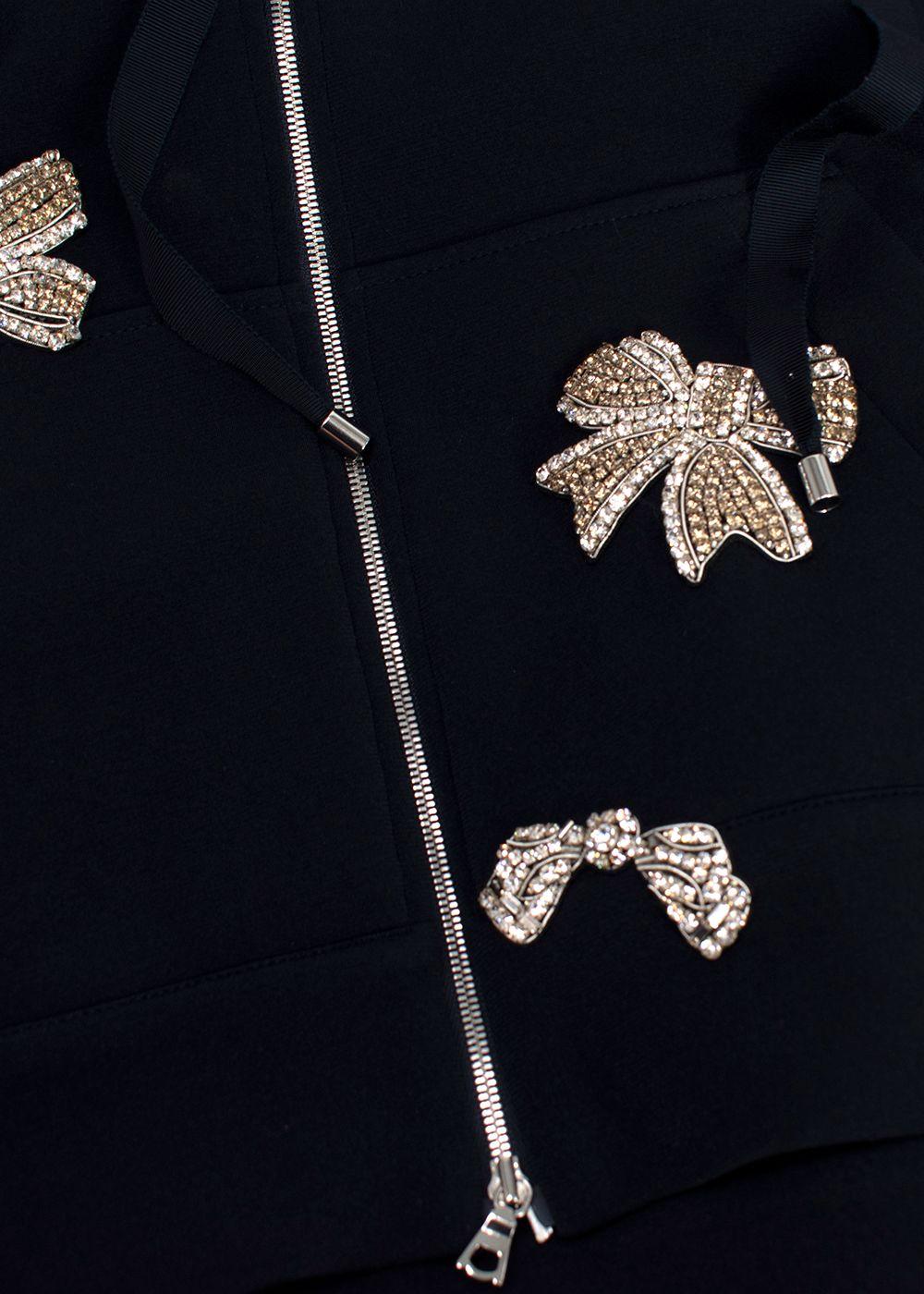 Dice Kayek Crystal Bow Embellished Puff Sleeve Jacket