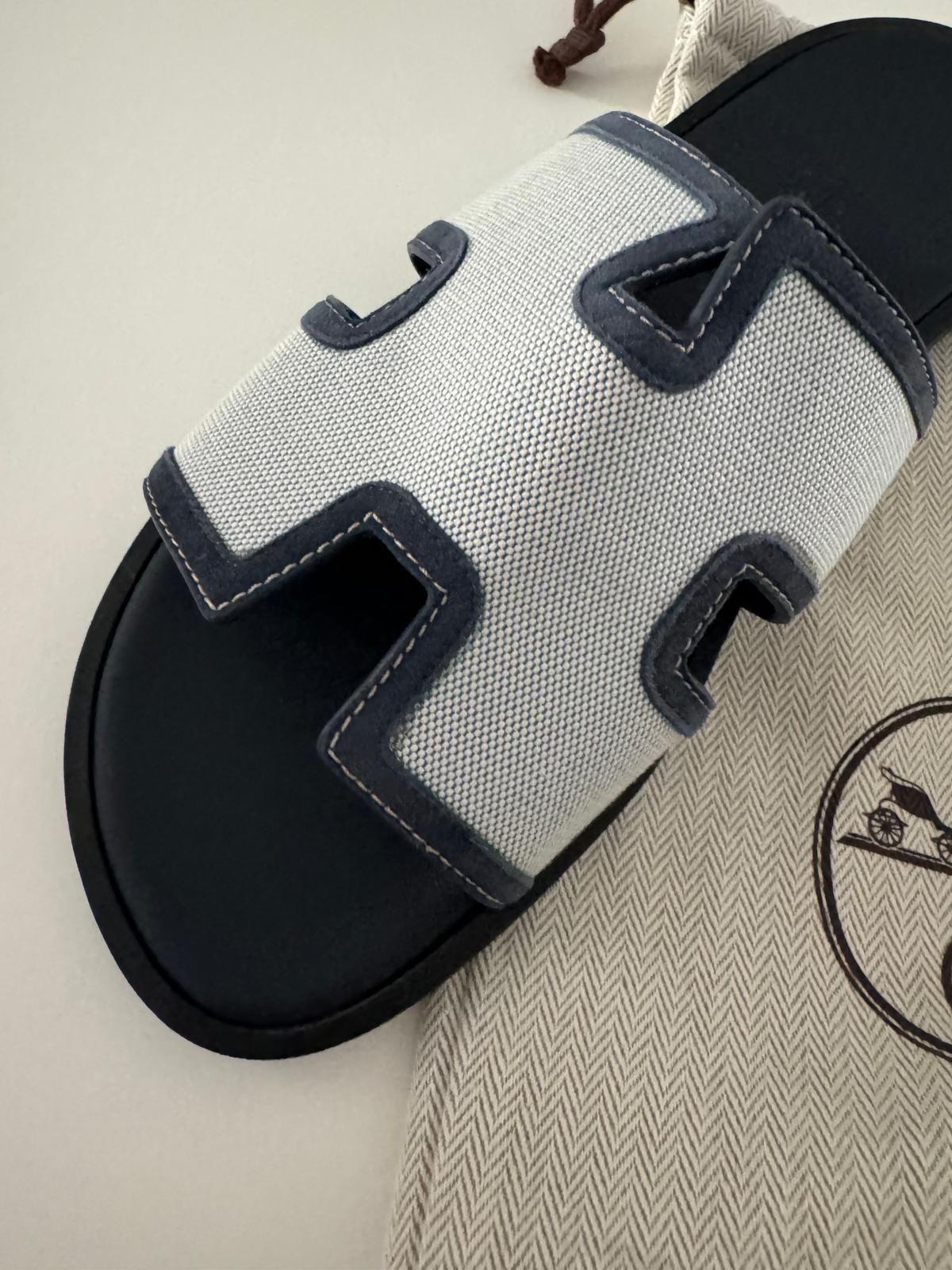Hermes Suede And Canvas Izmir Sandal