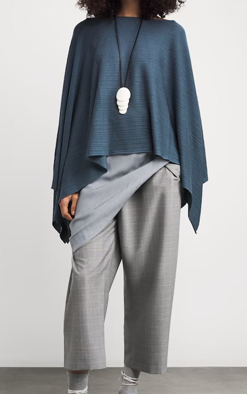 Agnona Plissé Cropped Poncho
