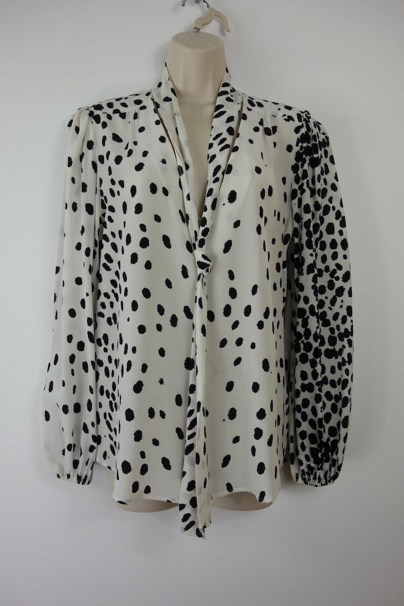 Rixo Polka Dot Moss Blouse