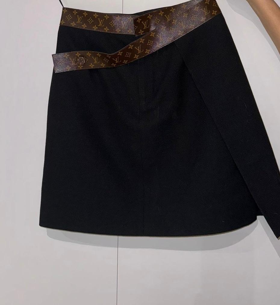 Louis Vuitton Black Monogram Mini Skirt