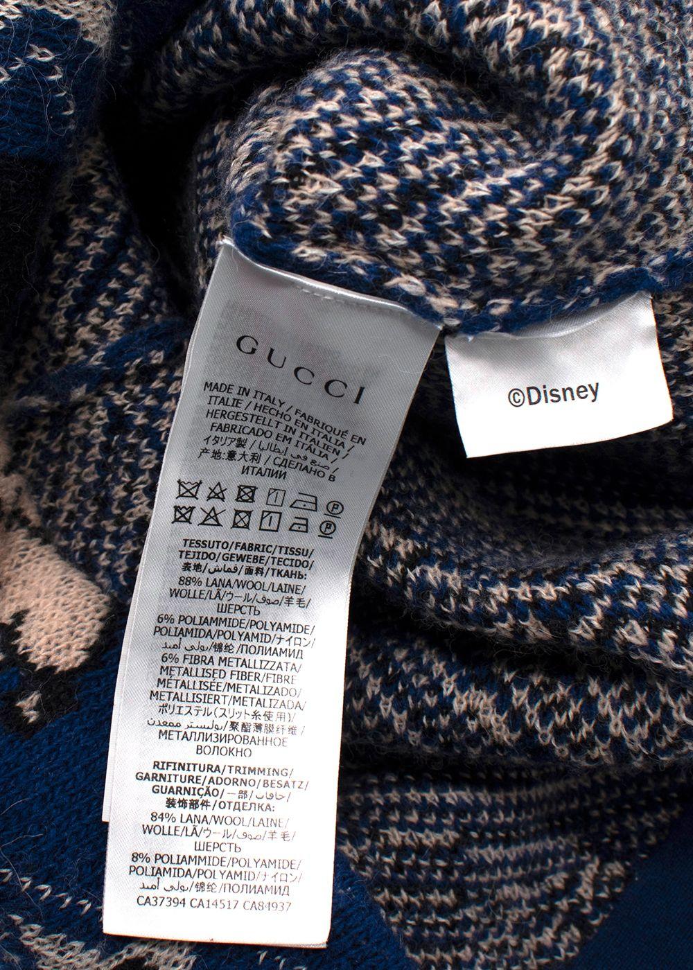 Gucci x Disney Blue Mickey Mouse Wool Midi Skirt