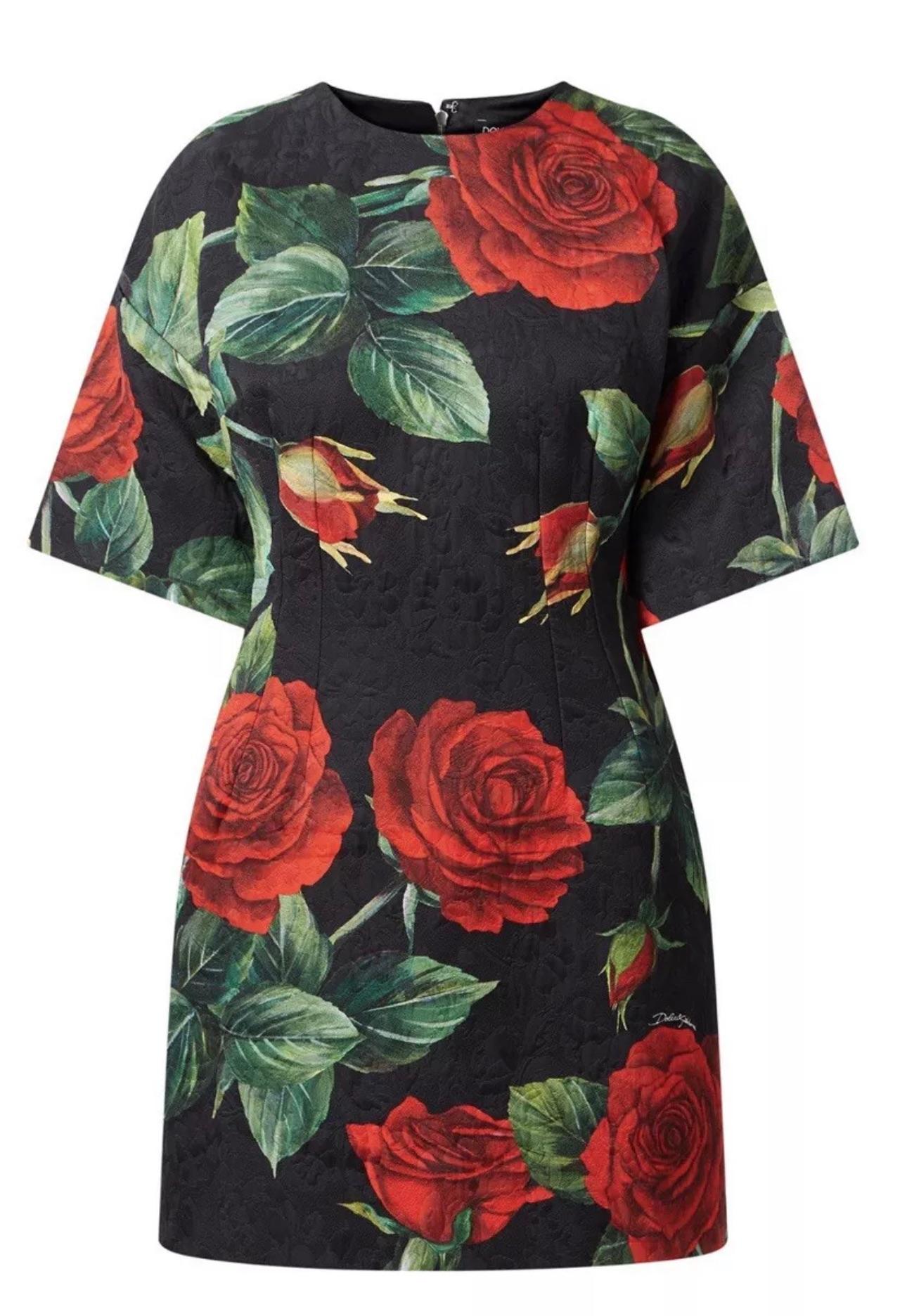 Red Rose Brocade Mini Dress · HEWI