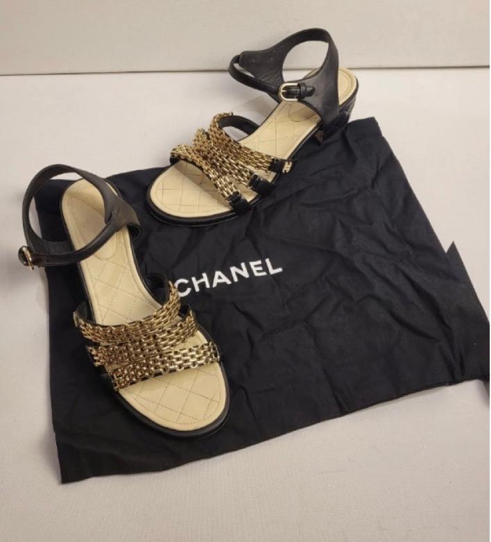 Chanel Chain Embellished Sandals