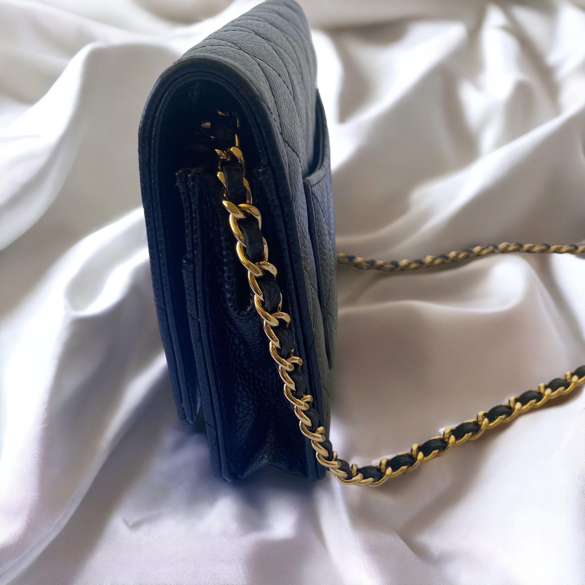 Caviar Quilted Wallet On Chain