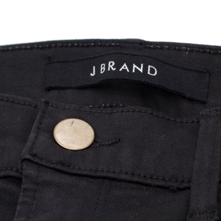 J Brand Alana Black Distressed Fray Hem Skinny Jeans