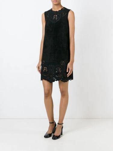 Dolce & Gabbana Black Suede/Leather Dress