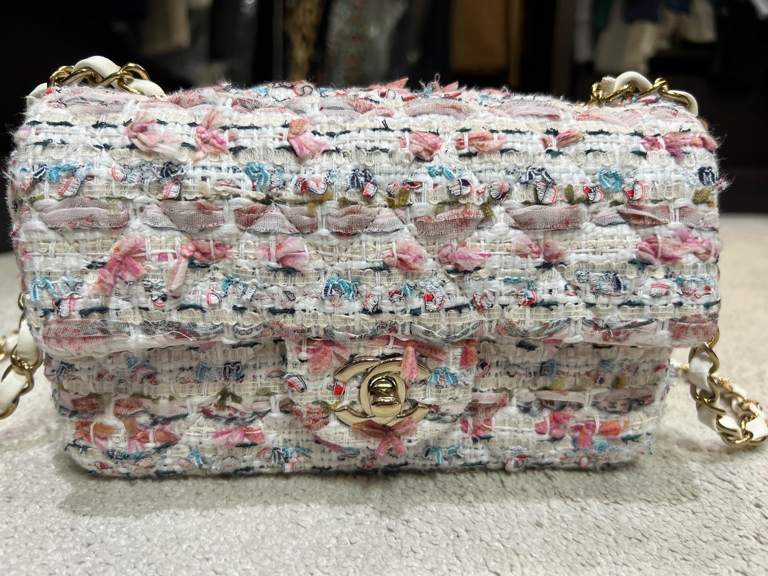 Limited Edition Multicoloured Tweed Mini Flap Bag