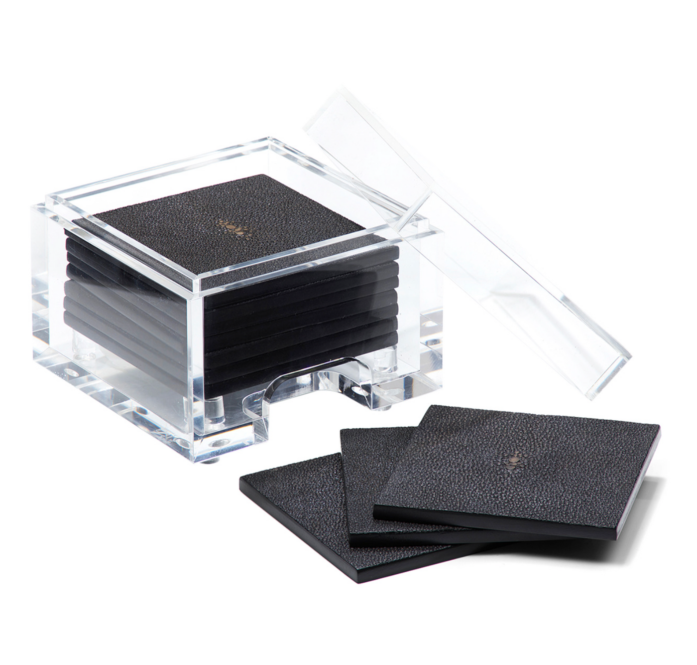 Posh Trading Company Coastbox with Faux Shagreen Coasters (Set of 8)