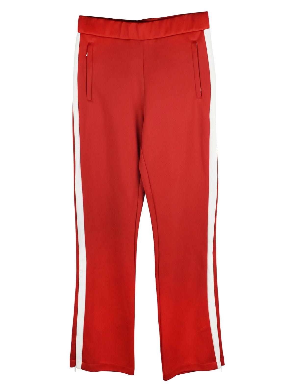 Moncler Red Double Jersey Wide Leg Trousers