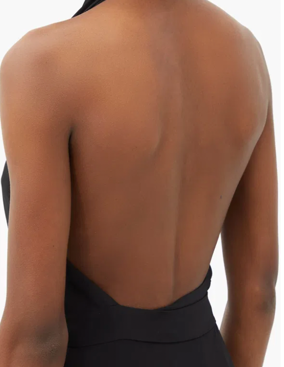Raey Black Backless Wrap Dress
