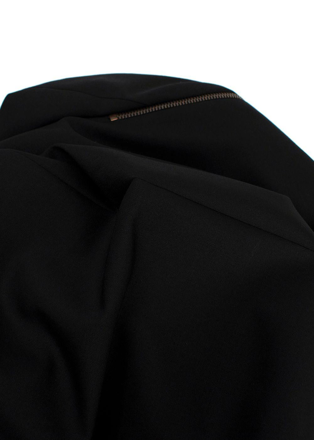 Balmain Black Wool Blazer with Zipper Detail