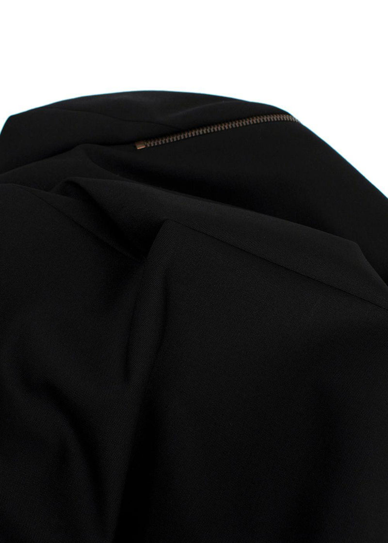Balmain Black Wool Blazer with Zipper Detail