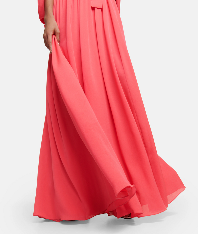 Elie Saab Pleated Silk Chiffon Gown