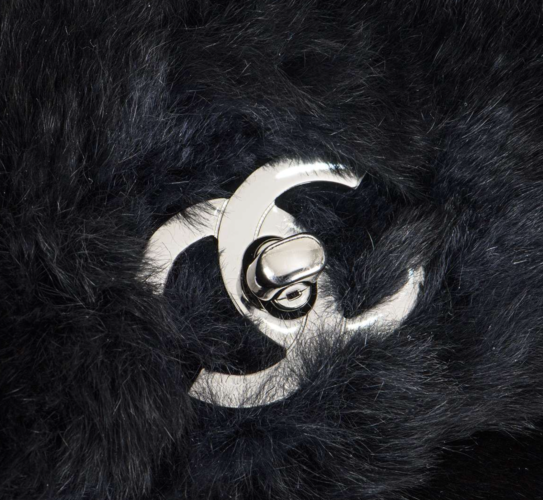 Navy Orylag Fur Flap Bag