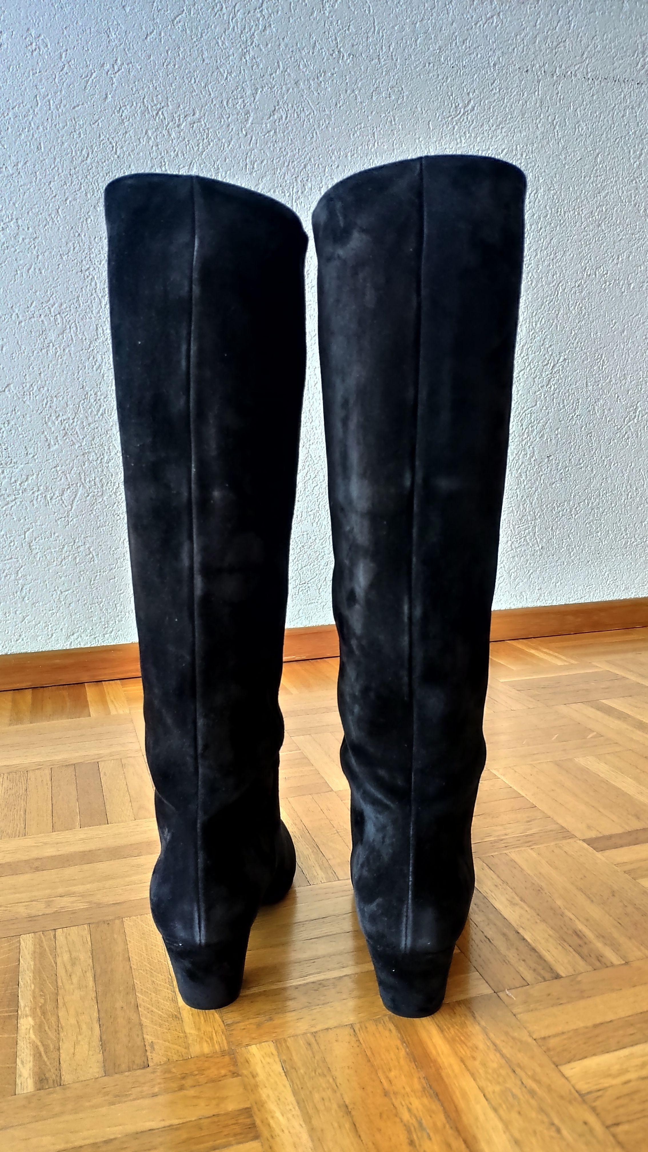 black suede long boots