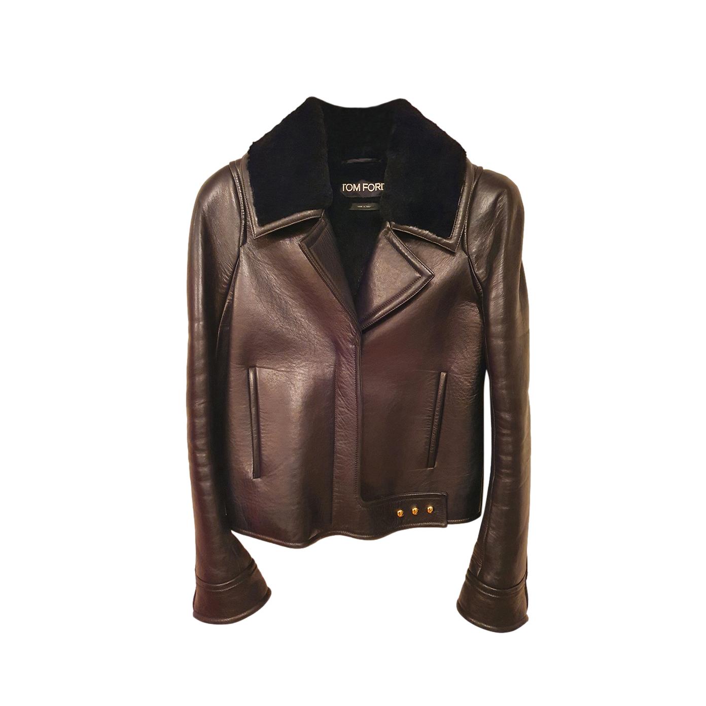 Tom Ford Fur Lined Leather Aviator Jacket