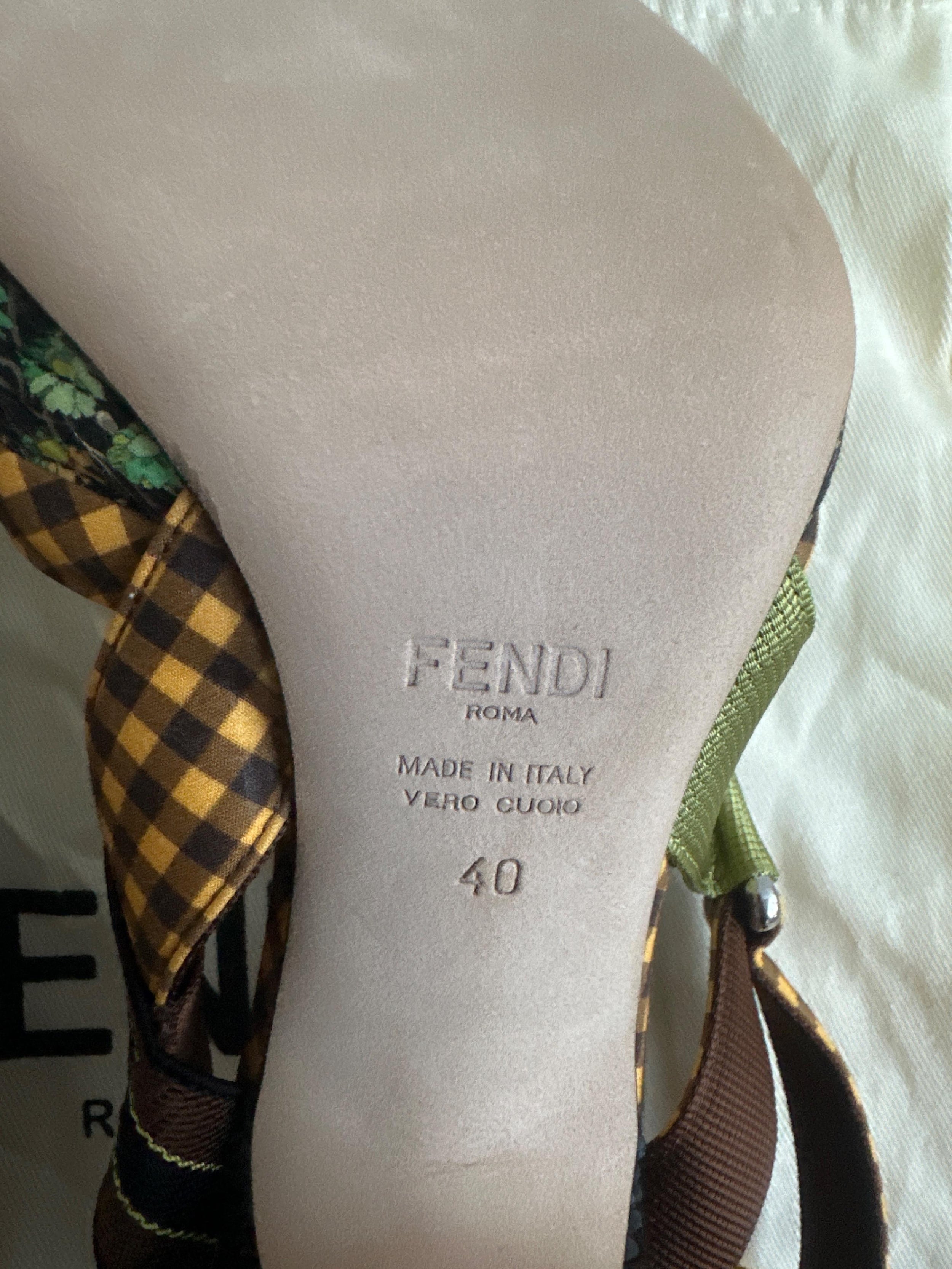 Fendi Yellow Colibri Slingbacks