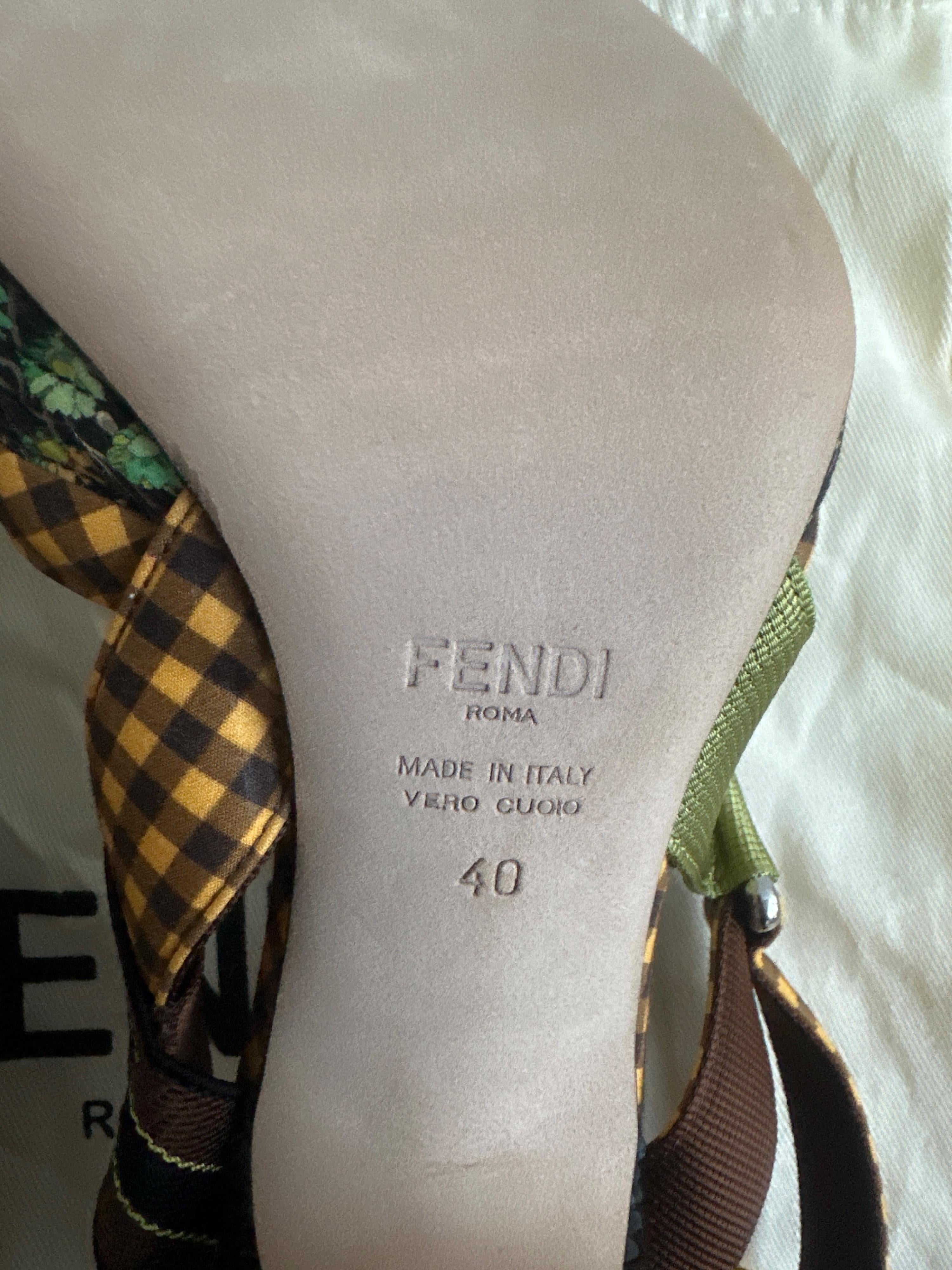 Fendi Yellow Colibri Slingbacks