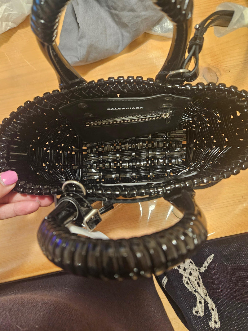 Balenciaga Black High Shine Mini Tote
