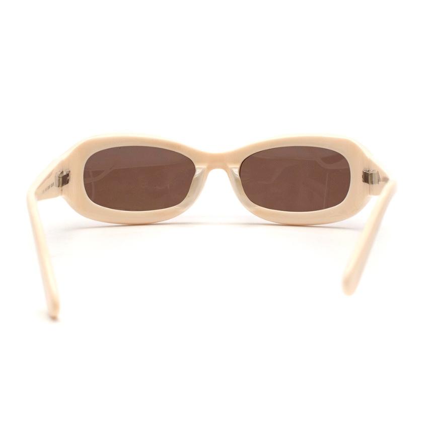 Celine Cream Vintage Oval Sunglasses