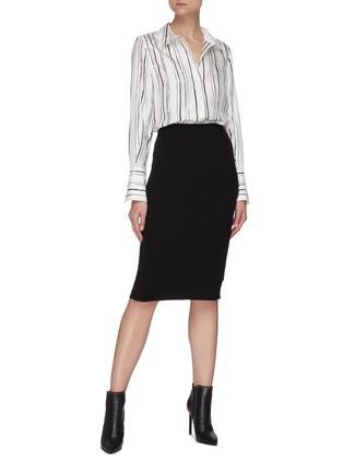 L'Agence Black Jessica Knit Midi Skirt
