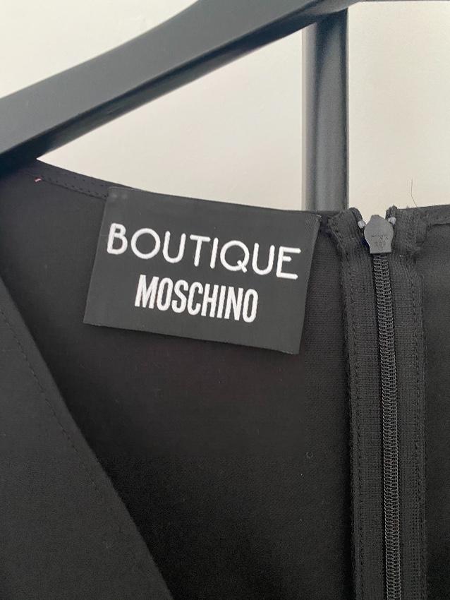 Boutique Moschino Black Sleeveless Broderie Waist Detail Dress