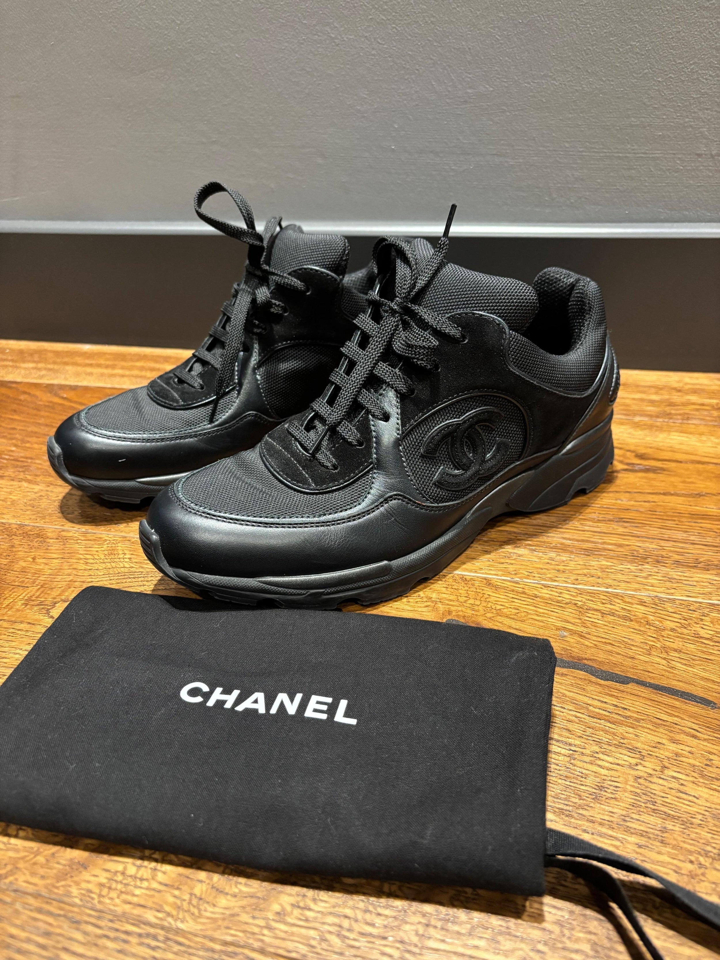 Chanel Black CC Trainers
