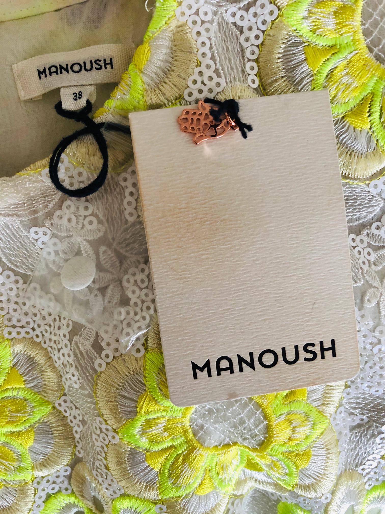 Manoush white & yellow floral lace top