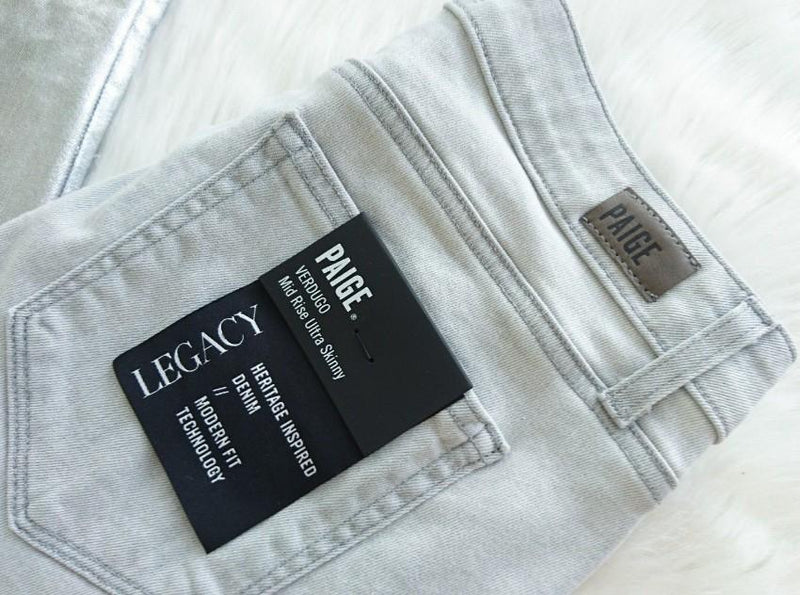 Paige Light grey silver solstice Verdugo ultra skinny jeans