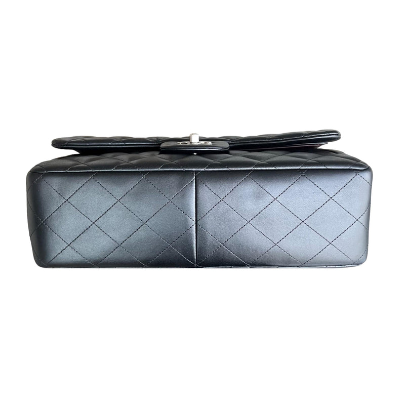 Chanel Black Lambskin Jumbo Double Flap Bag