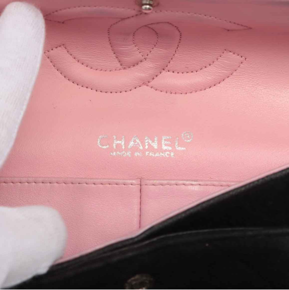 Chanel Timeless Quilted Black Fabric Bag