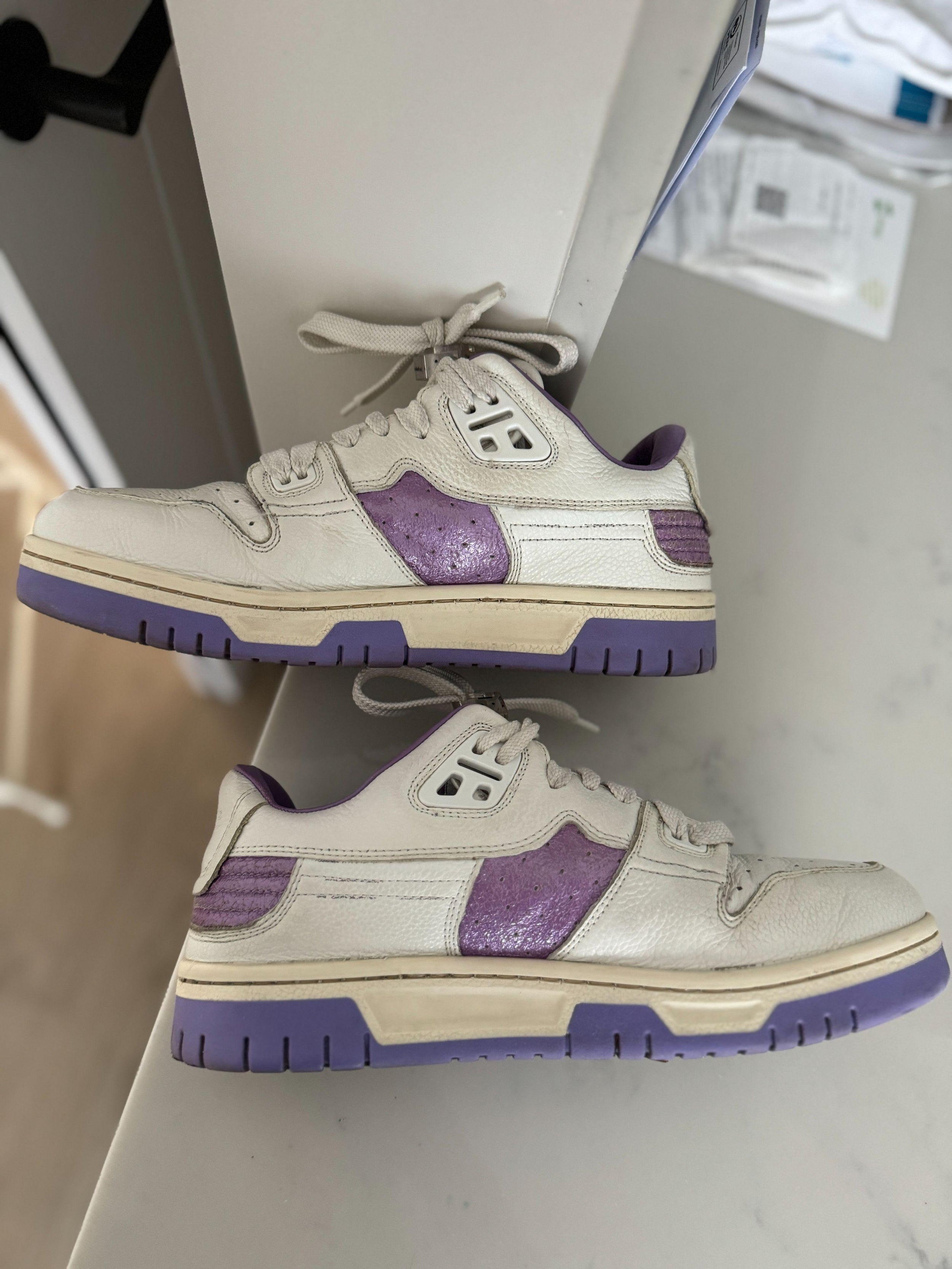 Acne Studios Cream and Lilac Low Pop Sneakers
