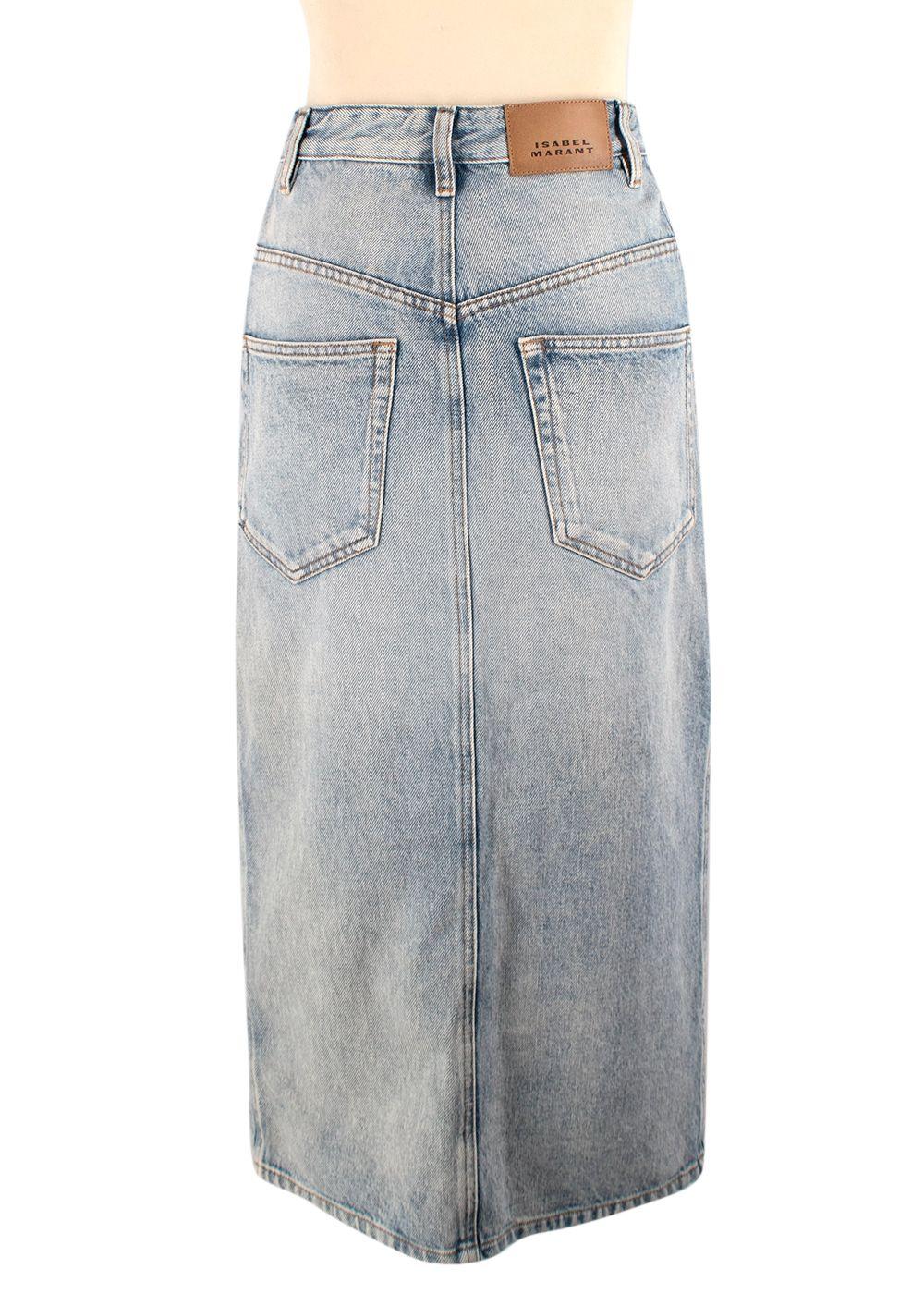 Isabel Marrant Etoile Vandy Washed Denim Midi Skirt