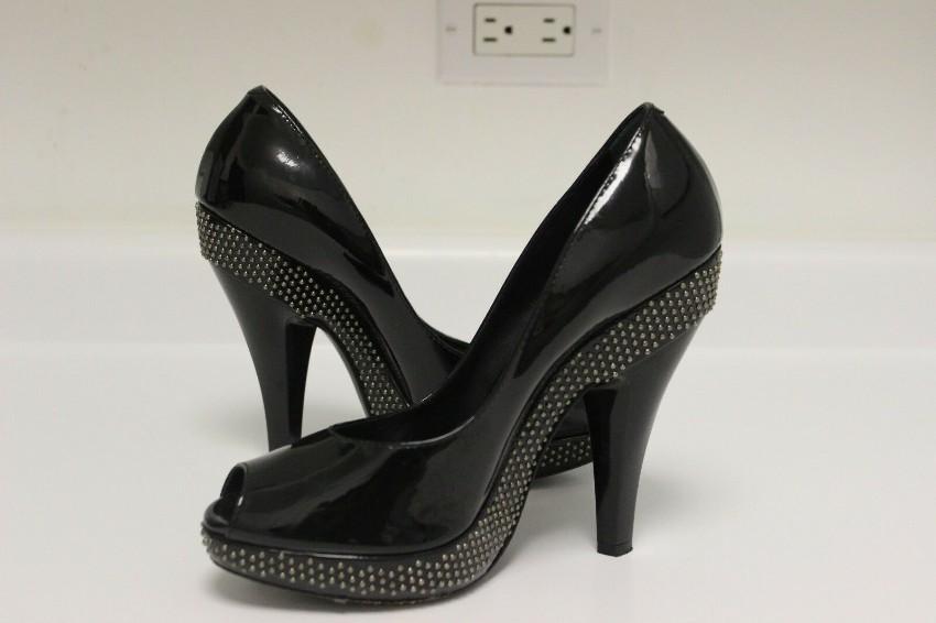 Burberry Patent Leather Mini Stud Platform Pump