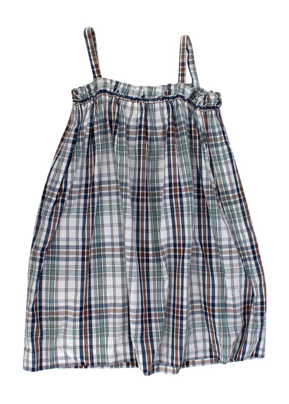 Bonpoint Kids Plaid Drawstring Dress