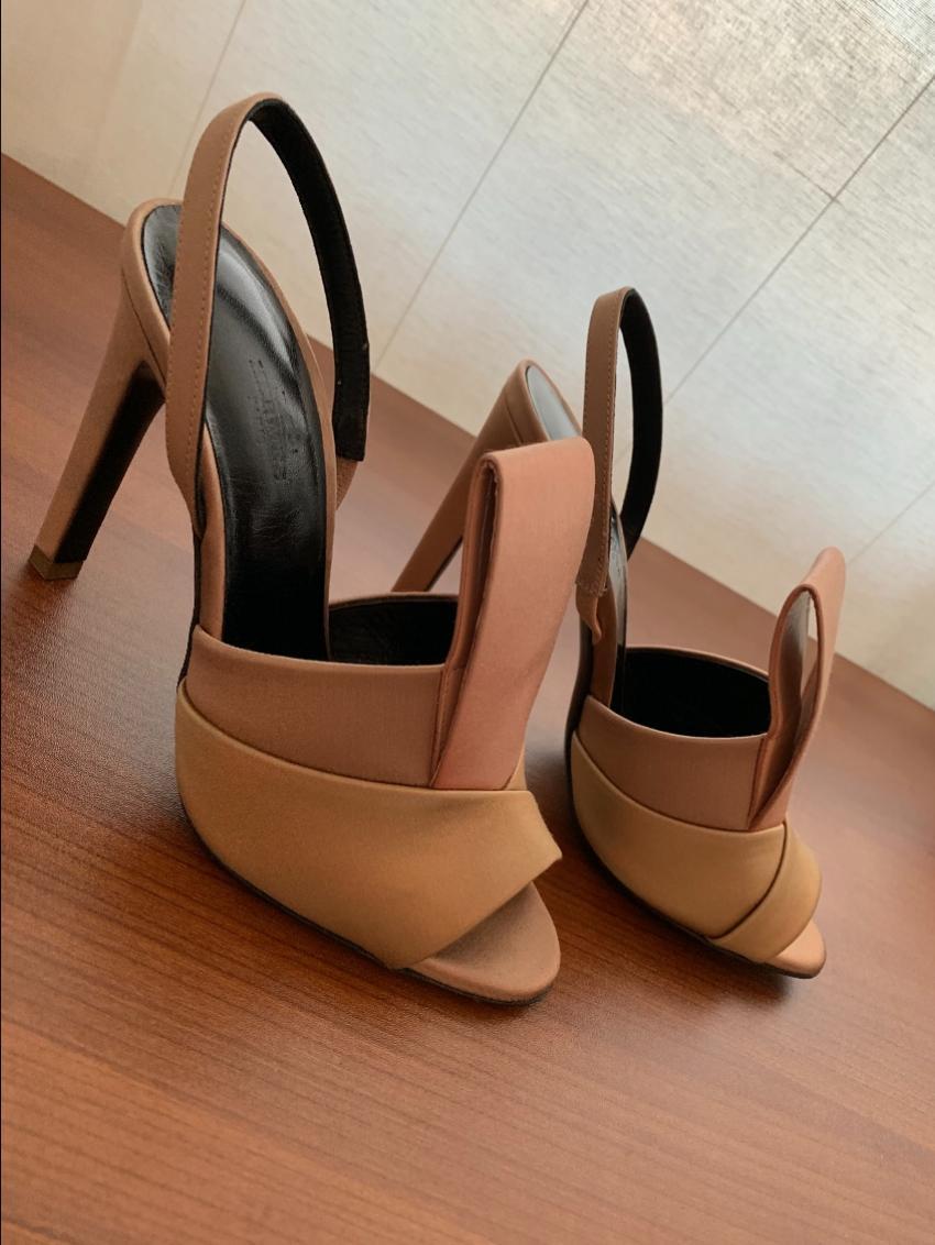 Hermes Satin Pleated Sandals