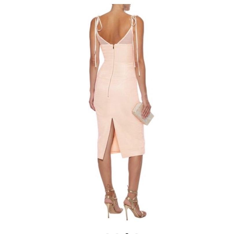 Rebecca Vallance Peach Crepe Midi Dress