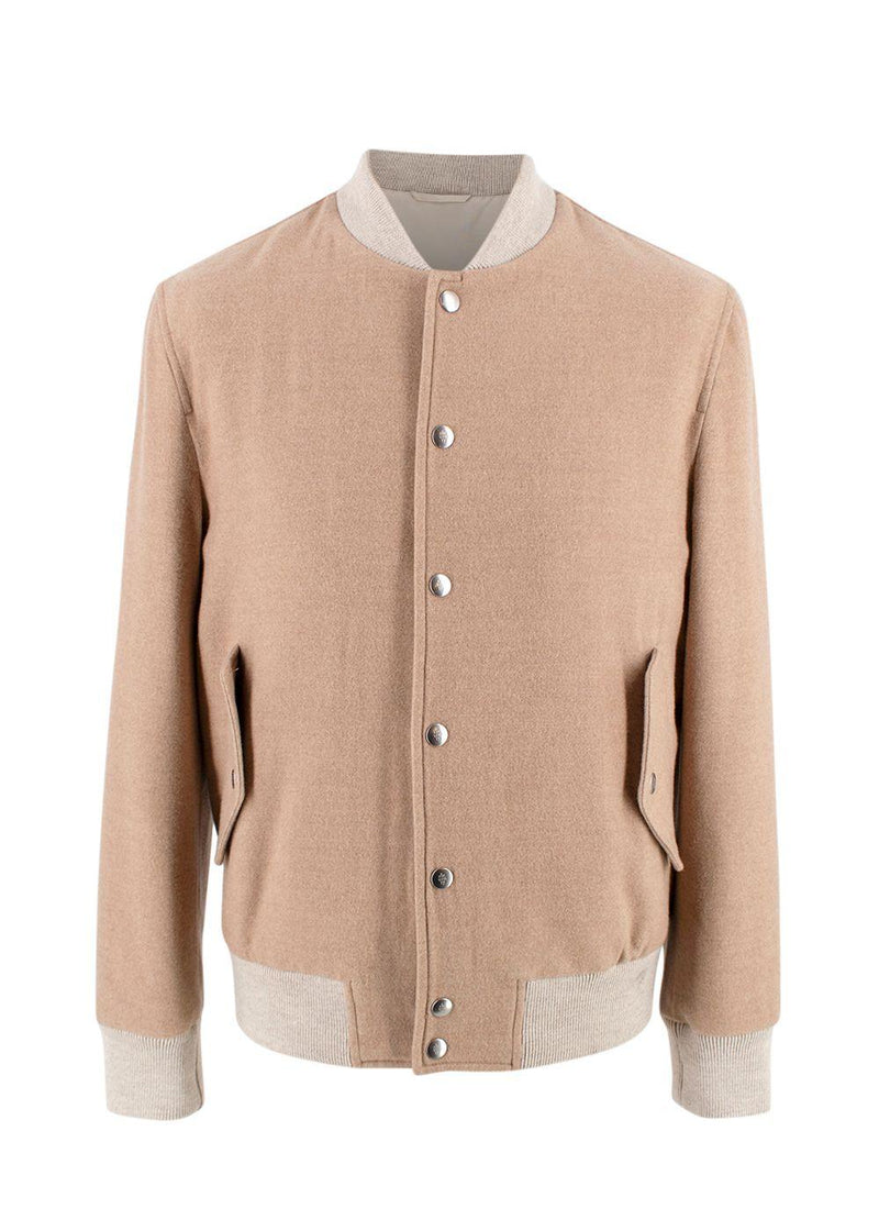 Eleventy Varsity ribbed-trim regular-fit wool jacket