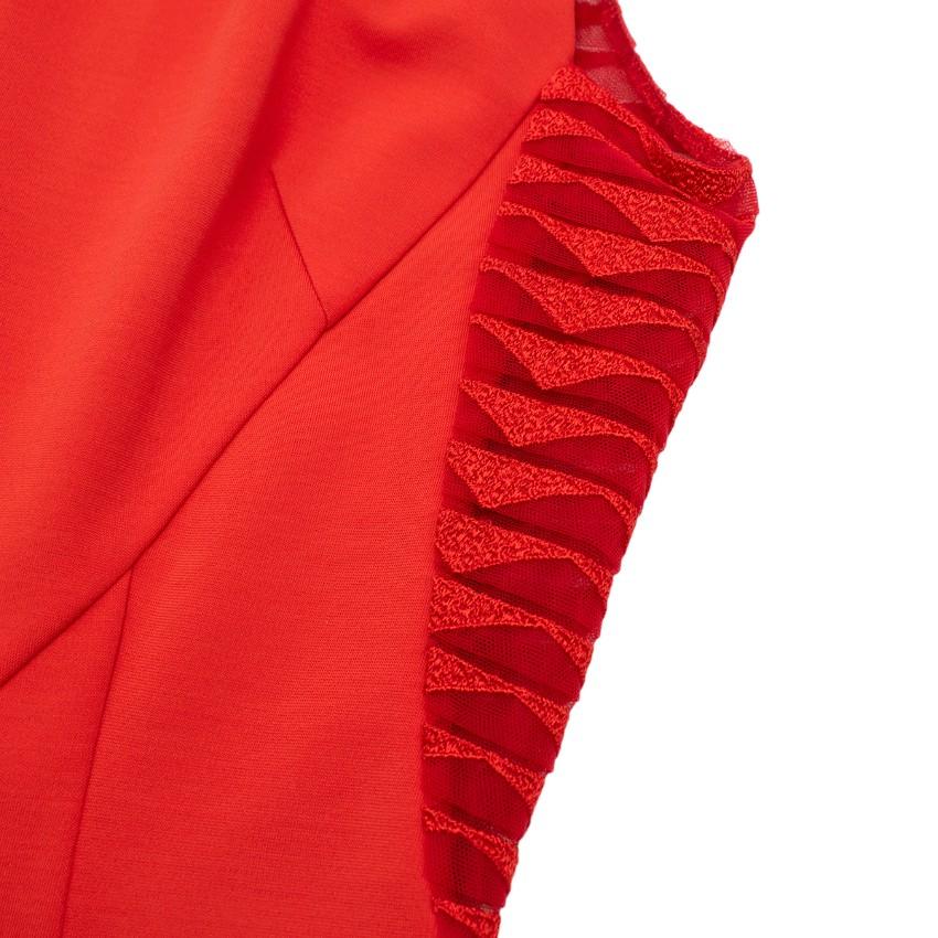 Zuhair Murad Red Mesh Back Sleeveless Dress
