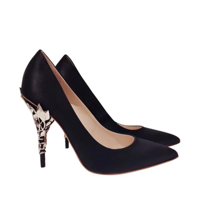 Ralph & Russo Black Eden Heel Pumps