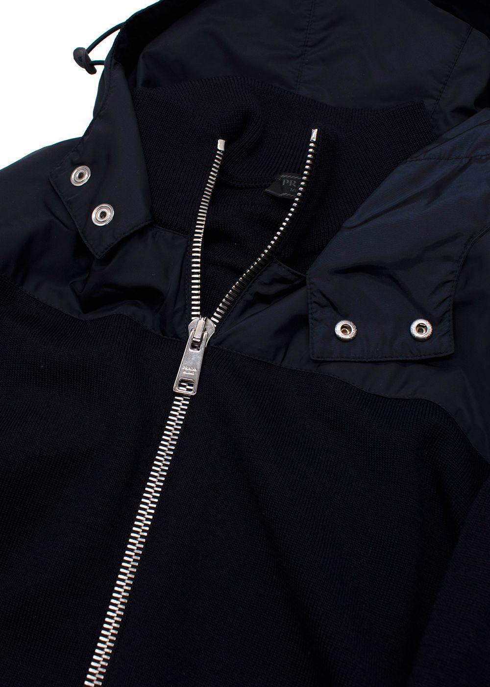 Prada Navy Nylon and Wool Windbreaker