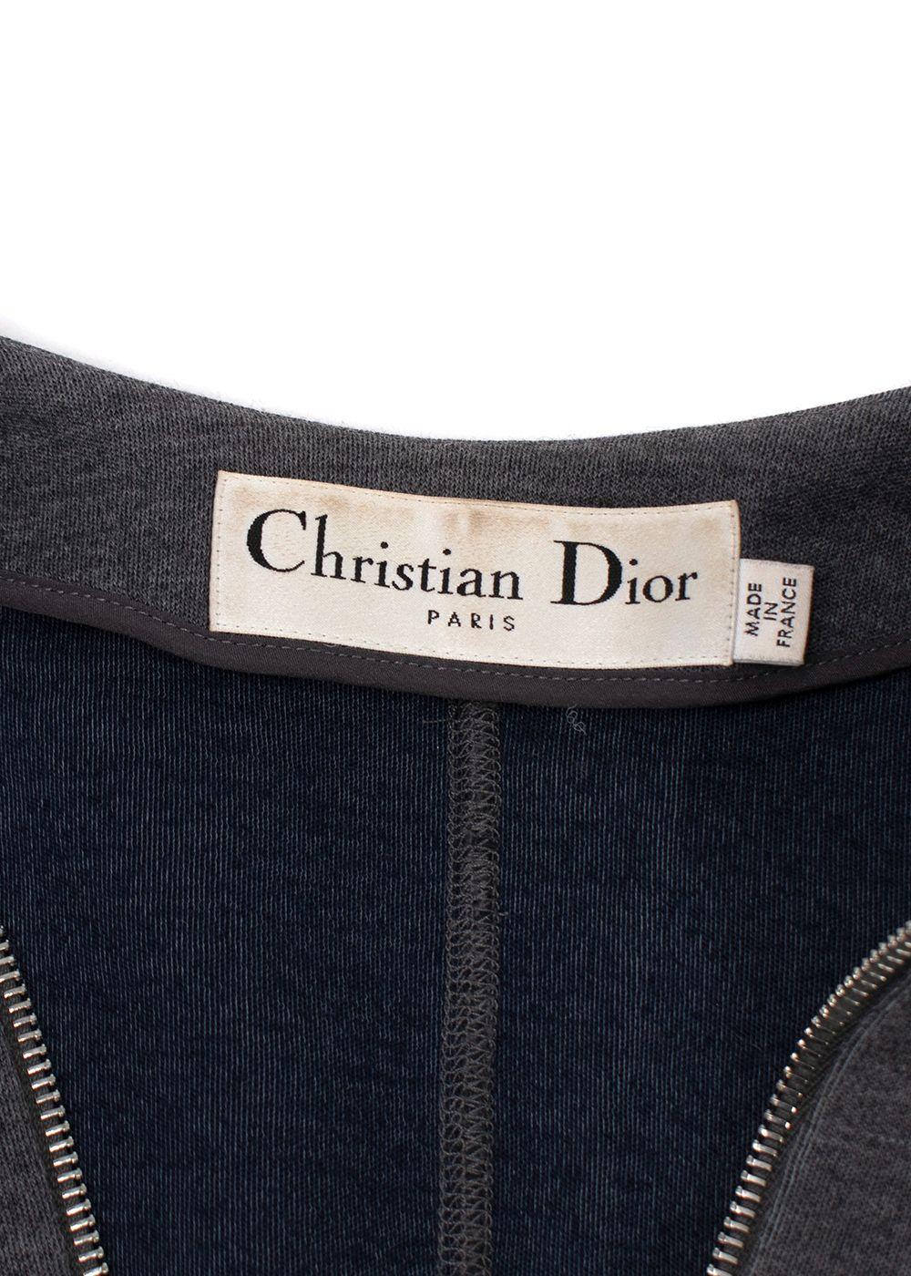 Dior Grey Virgin Wool Blend Double Zip Jacket
