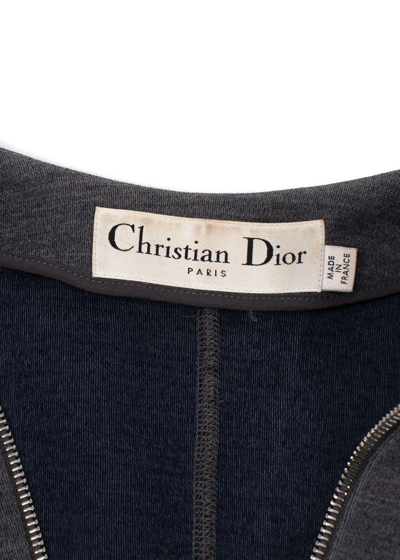 Dior Grey Virgin Wool Blend Double Zip Jacket