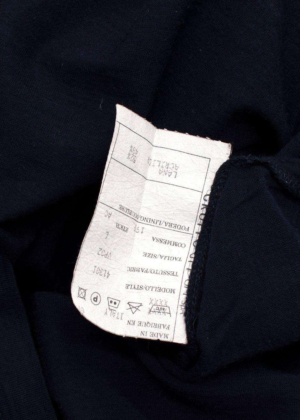 Valentino Navy Wool Blend Long Sleeve T-Shirt